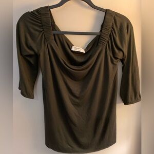 Bailey / 44 Ruched Blouse in Dark Olive Sz. Small